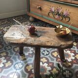 Crude wooden tripod stool