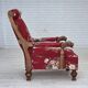 1920-30s, Danish armchair, furniture cotton fabric, hand carved oak wood.