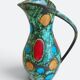 French Mid-Century Studio Pottery Pitcher/ Vase, Hand-Decorated, C. 1960