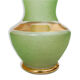 Vase en verre granité vert et or vintage
