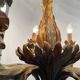 Lustre style Hollywood Regency années 70 bois sculpté