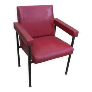 Fauteuils skaï et tubulure acier