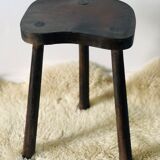 Pair of brutalist tripod stools