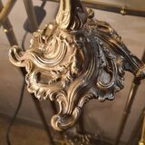 art nouveau rocaille style bronze lamp, superb tulip, 36x15, very good condition