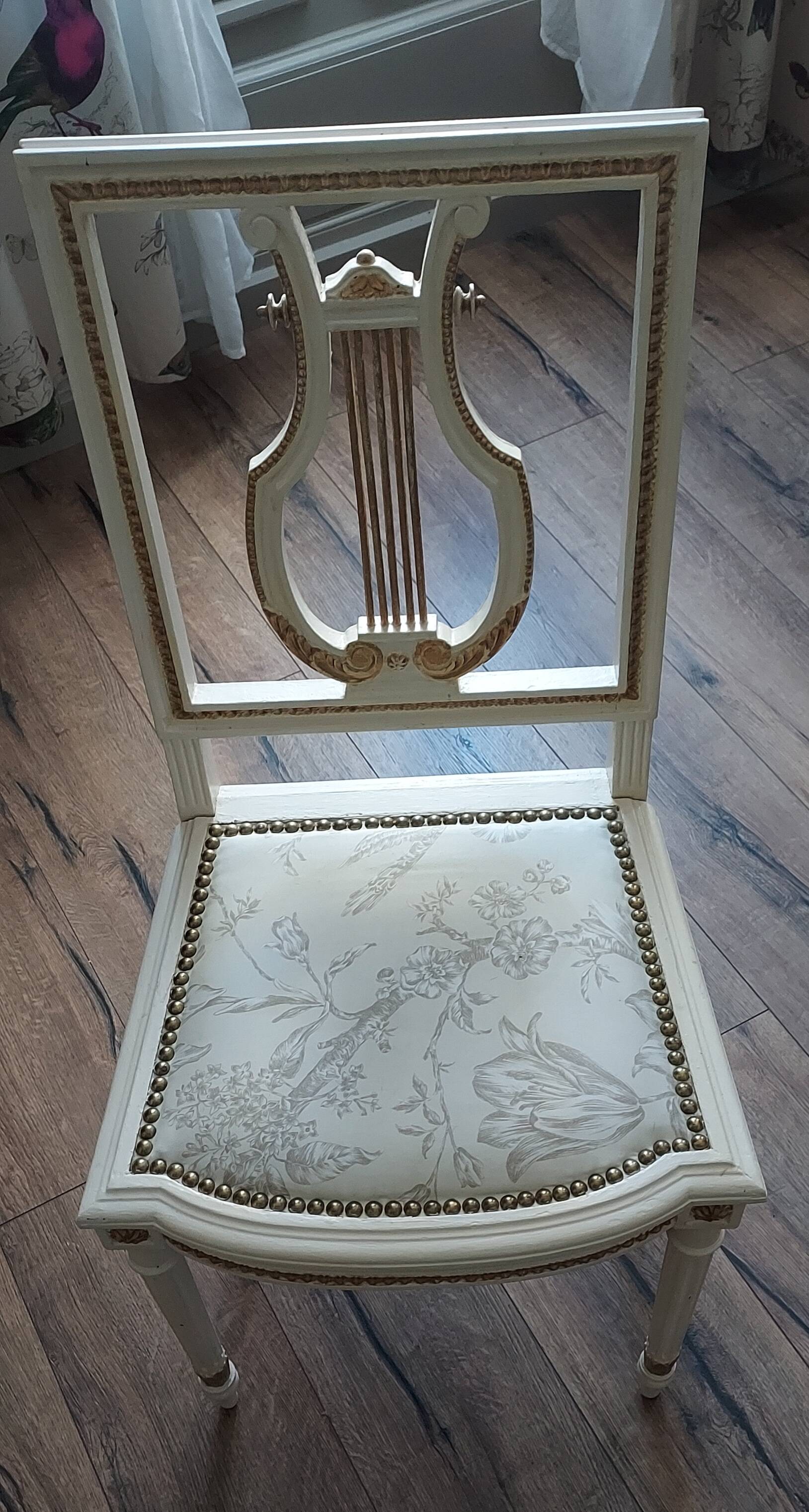 Pair of Louis XVI style bedroom chairs