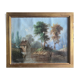 Tableau HST/P "Paysage Barbizon animé à la rivière" signé à restaurer XIX°