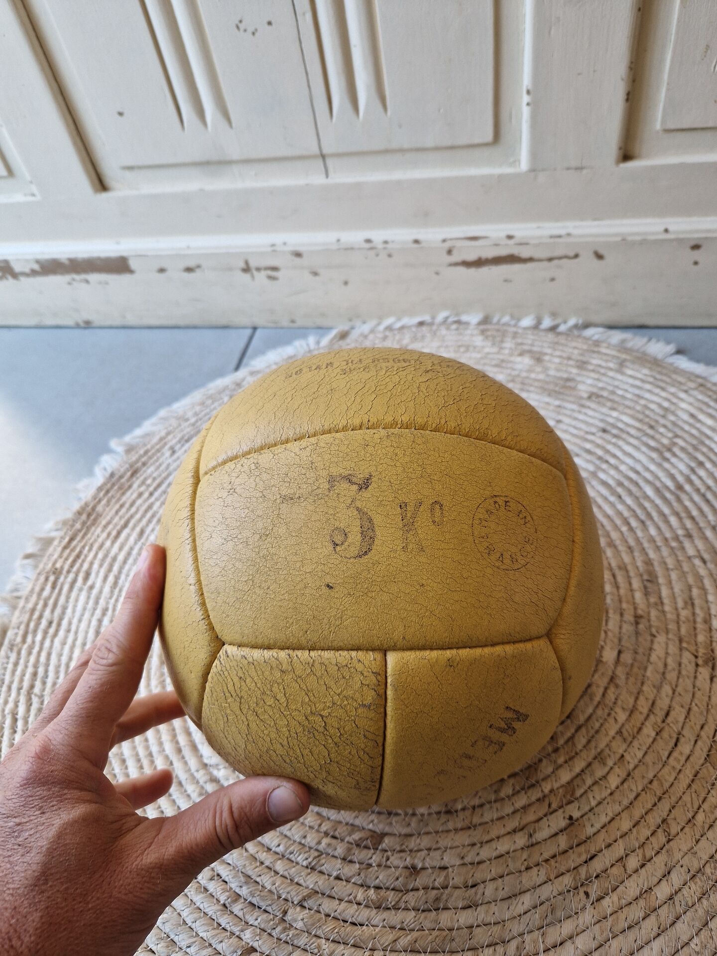 1960s Leather Medicine Ball