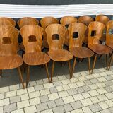 Set of 12 Baumann bistro gentiane dining chairs 1970
