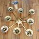 Opaline brass hanging lamp