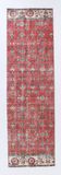 2x8 red floral turkish runner rug 77x261cm