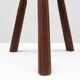 Tabouret tripode brutaliste français en chêne massif et métal, années 1850