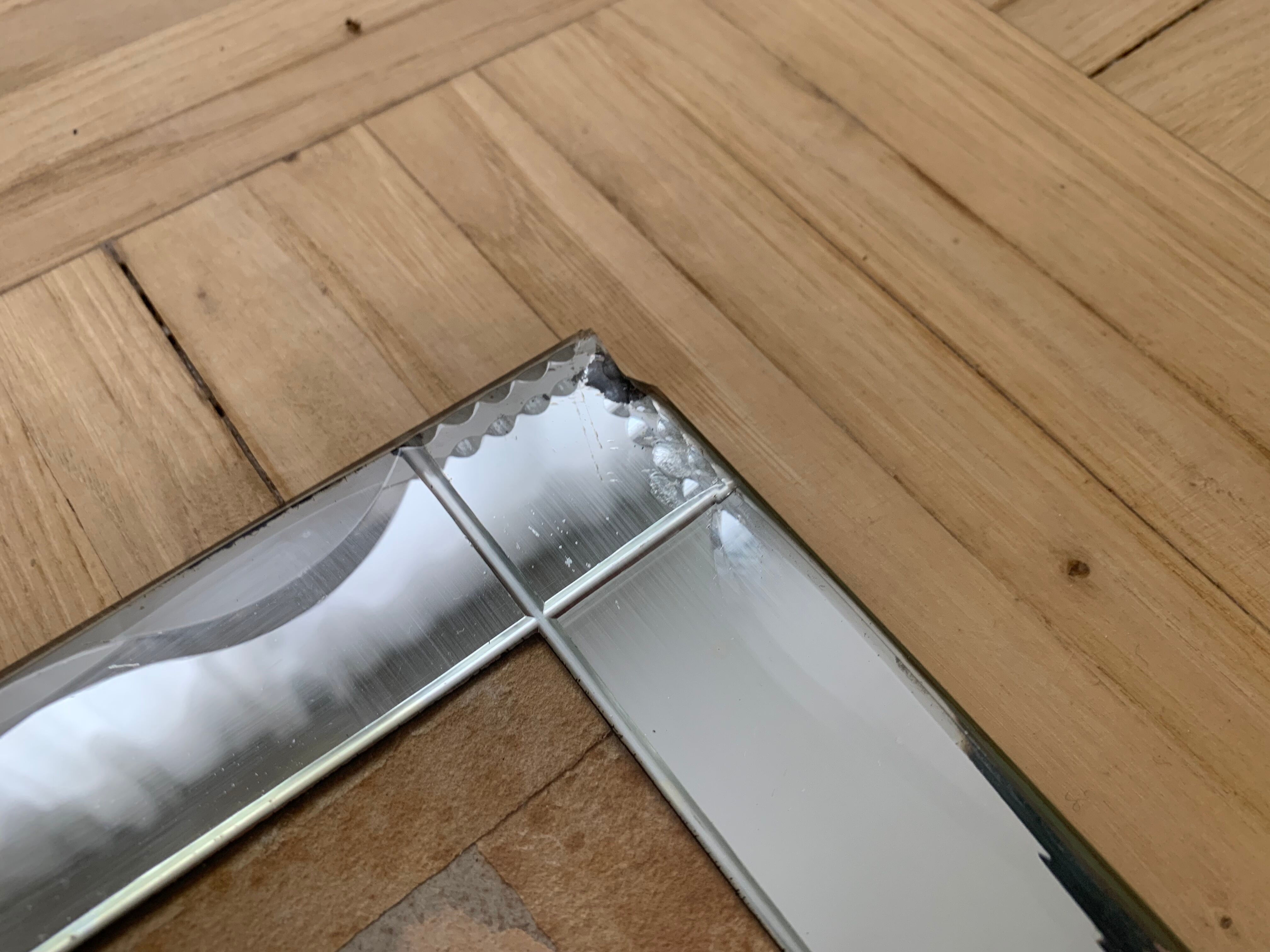 Old beveled mirror frame