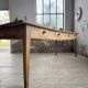 Pine and oak farmhouse table with multiple drawers, communal type, 240cm.