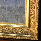 Antique,19th-century, gilt-framed wood wall mirror, Napoleon Ill