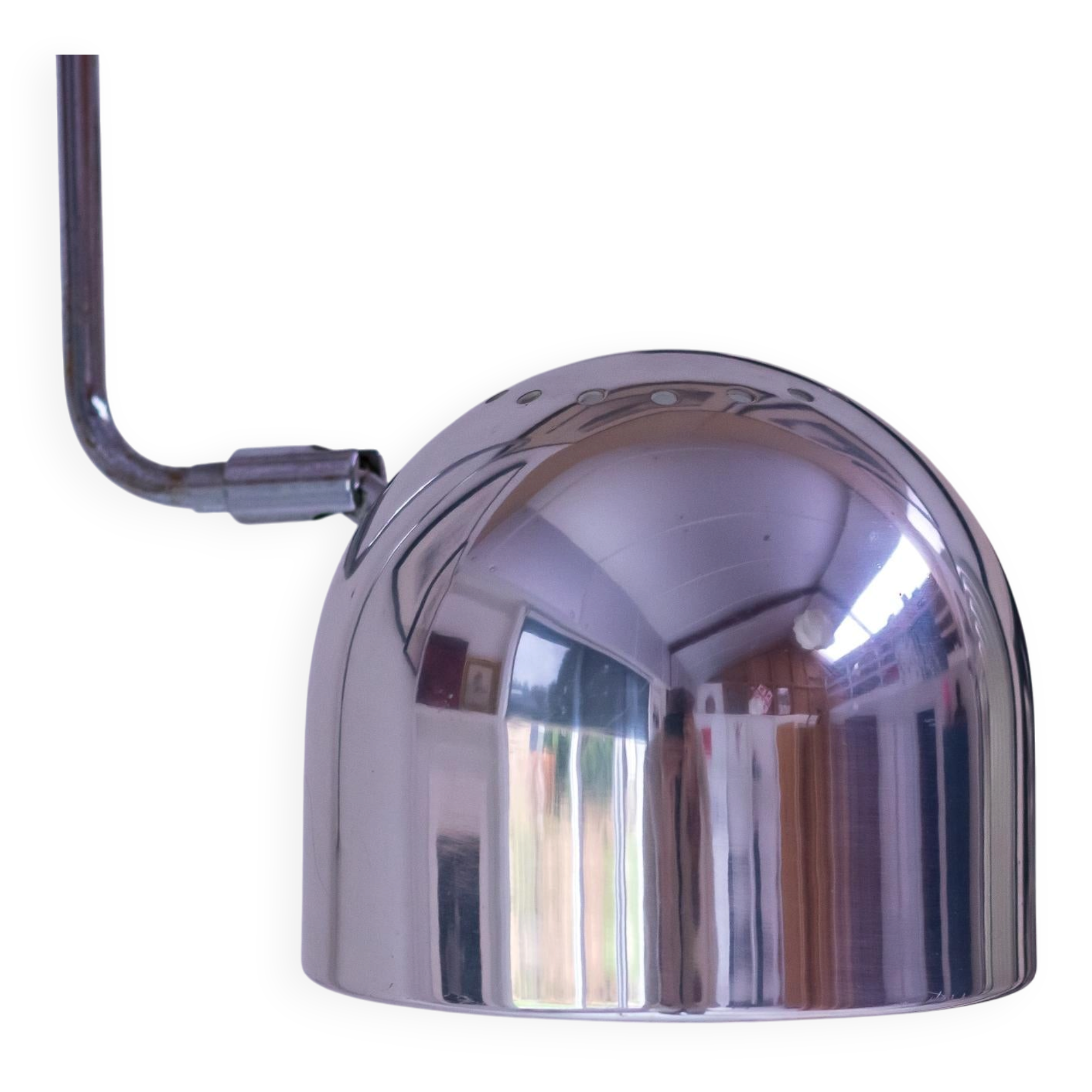 Stilnovo Wall Lights polished chrome lampshade Italian from the mid-20th century.