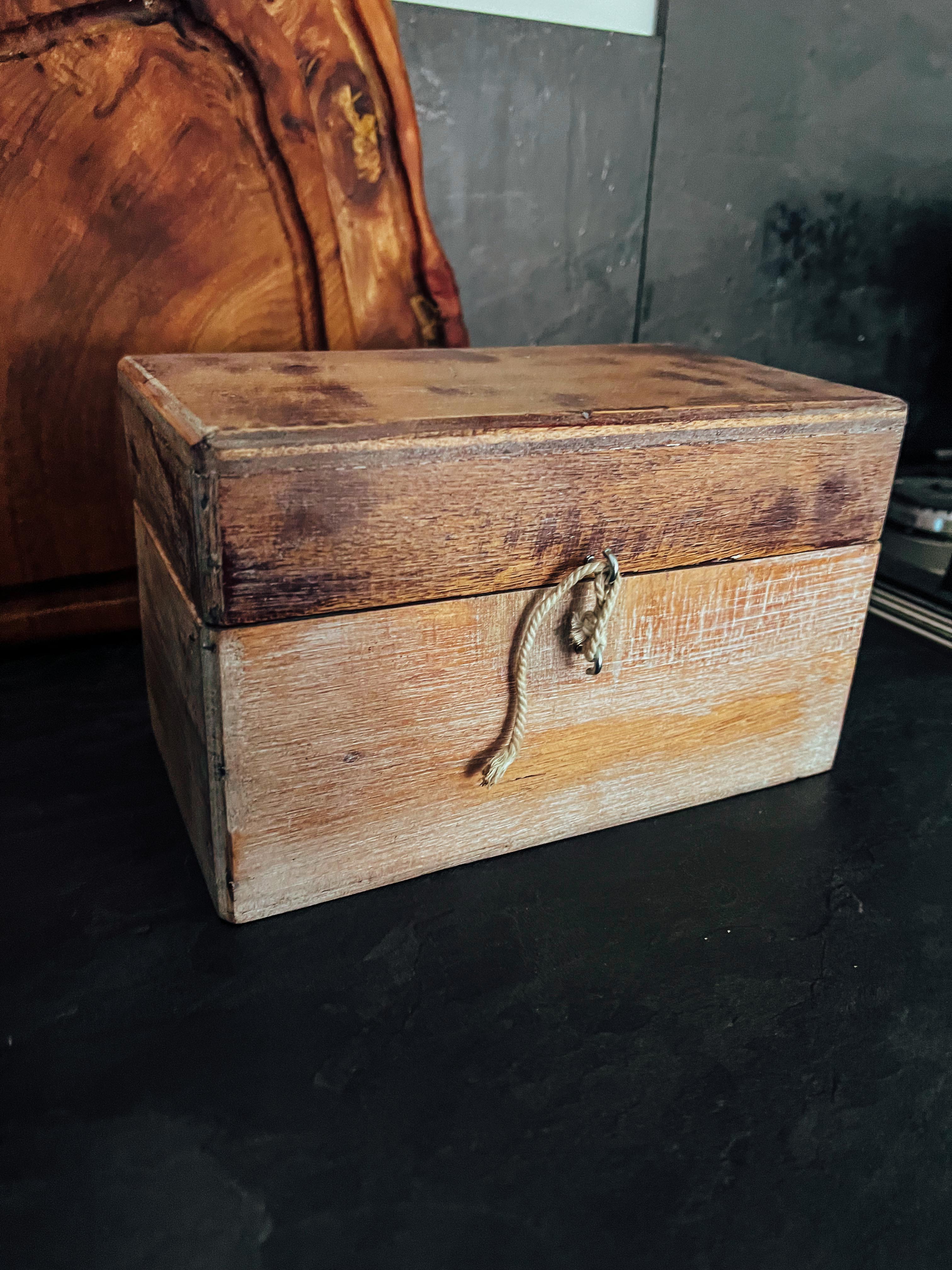 Old wooden kitchen storage box