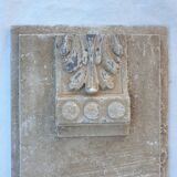 Polychrome carved wood panel, wall element