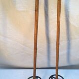 Ancient wooden and cork ski ings