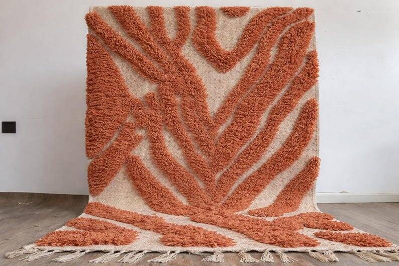 Handmade pure wool Moroccan rug size 1.4/2.6 m