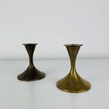 Pair of Scandinavian brass candlesticks, 1960s