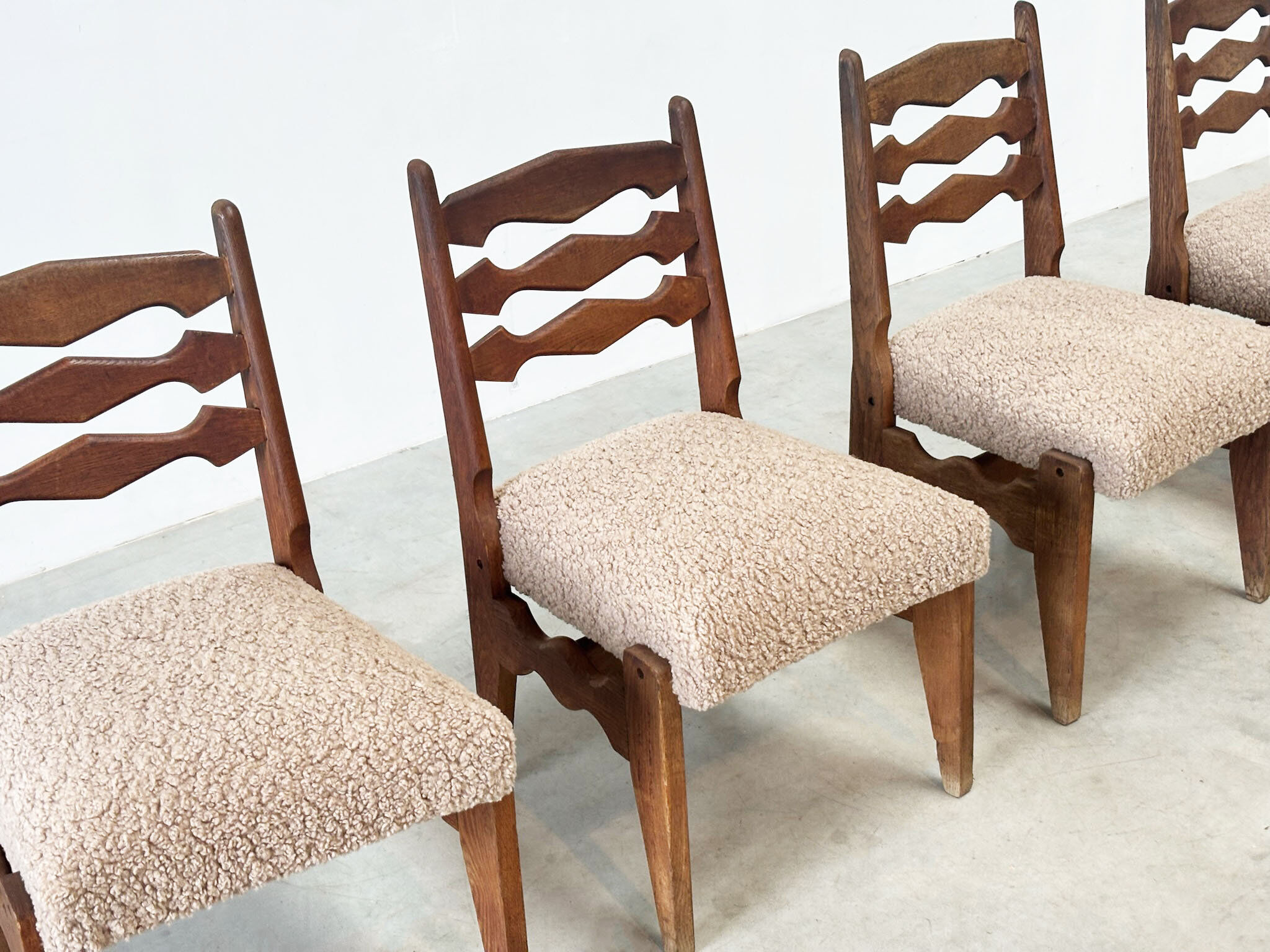 Set of four dining chairs by Guillerme & Chambron