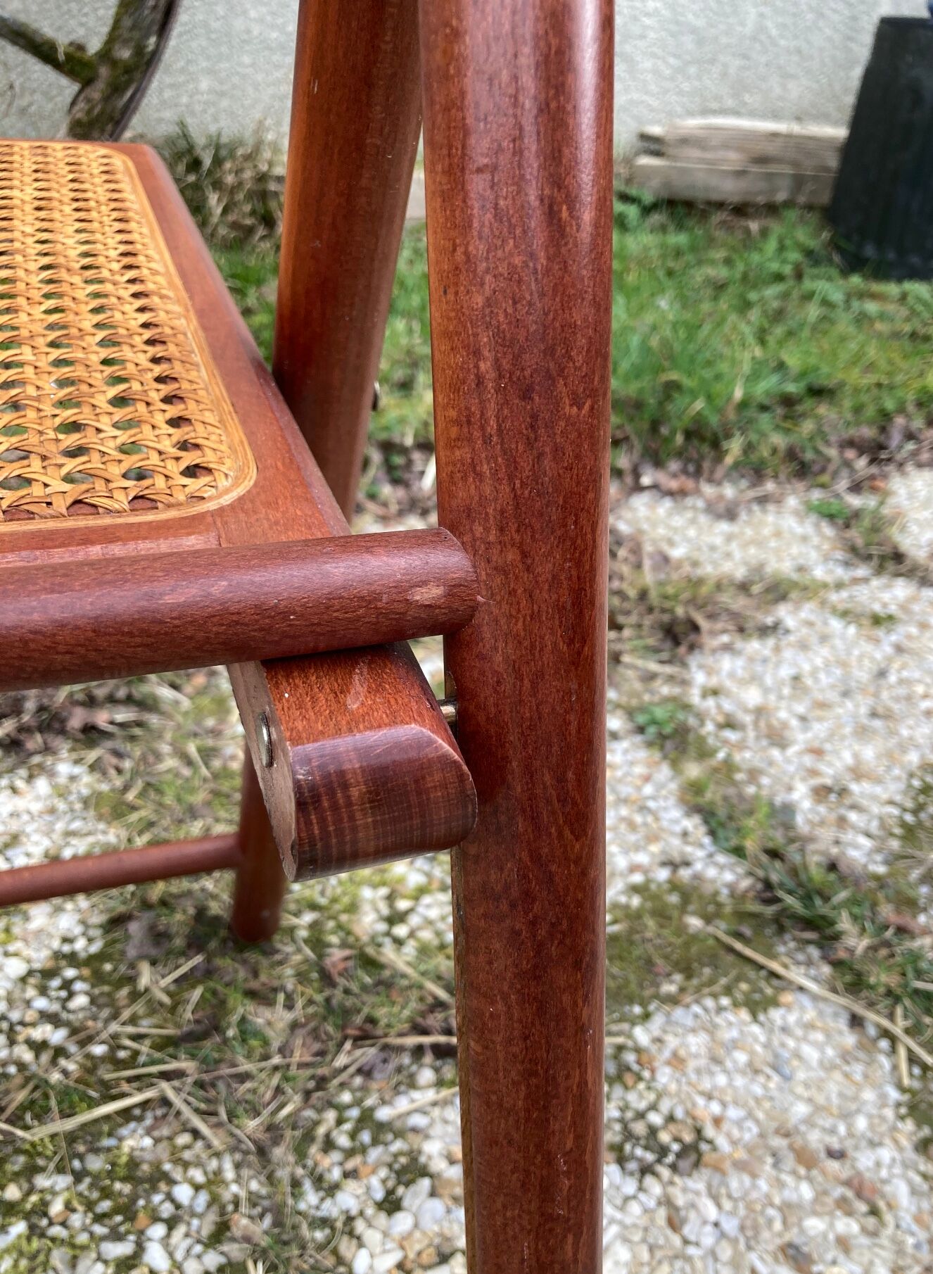 Pair of Italian folding chairs in vintage canning