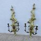 Pair of 86cm castle sconces in gilded wood from the 1940s