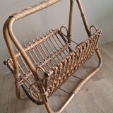 Rattan magazine rack