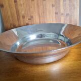 Large round hollow metal dish