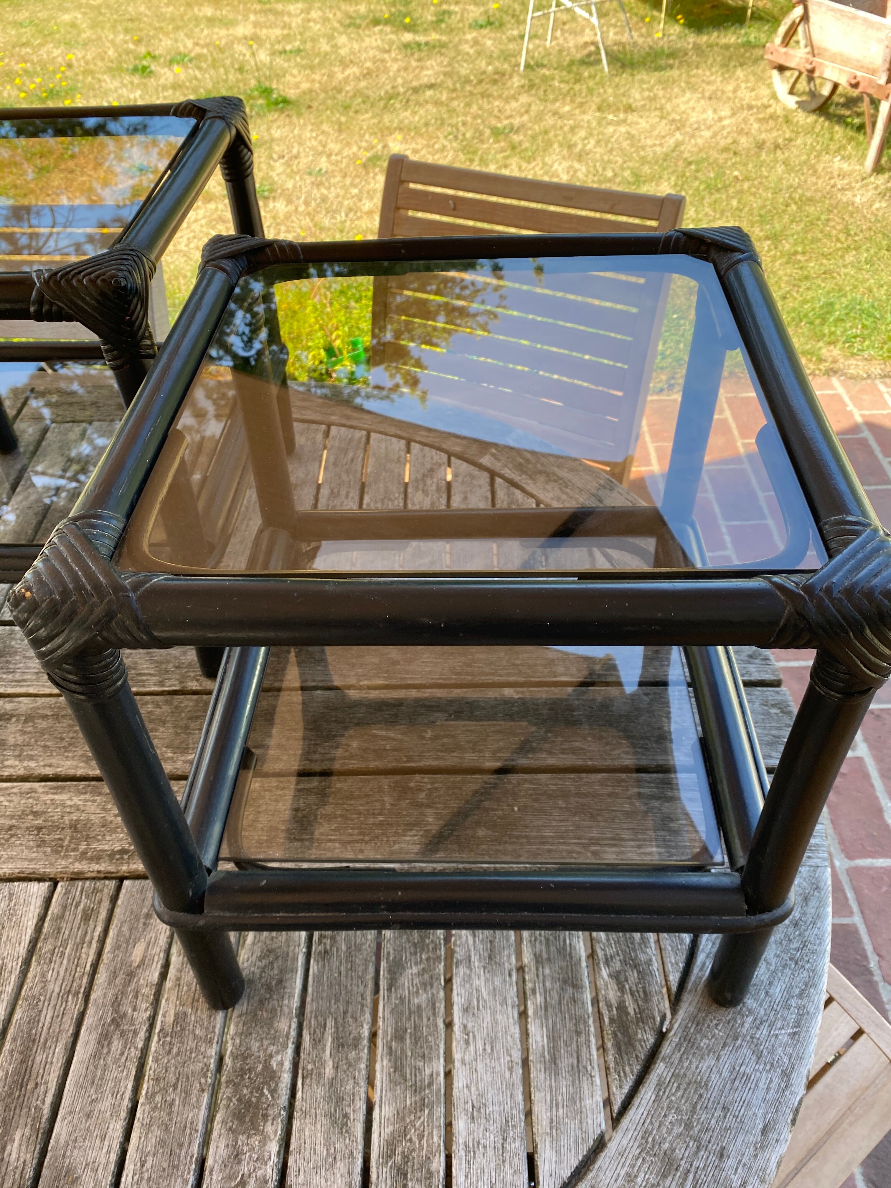Pair of rattan coffee table
