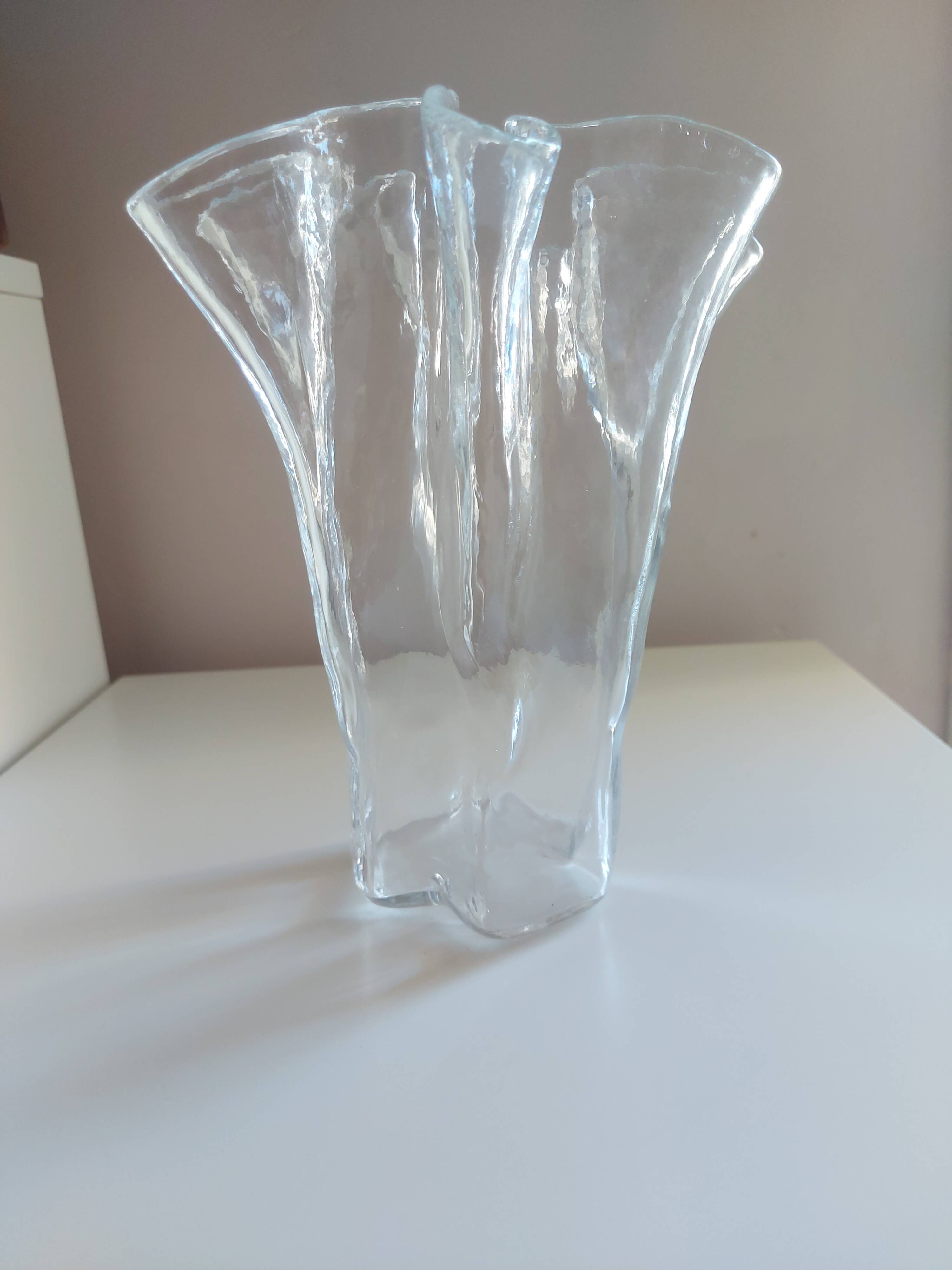 Crumpled Finnish Glass Vase