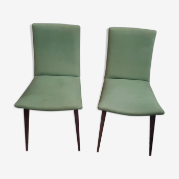 Pair of vintage green chairs