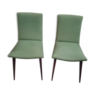 Pair of vintage green chairs