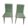 Paire de chaises vertes vintage
