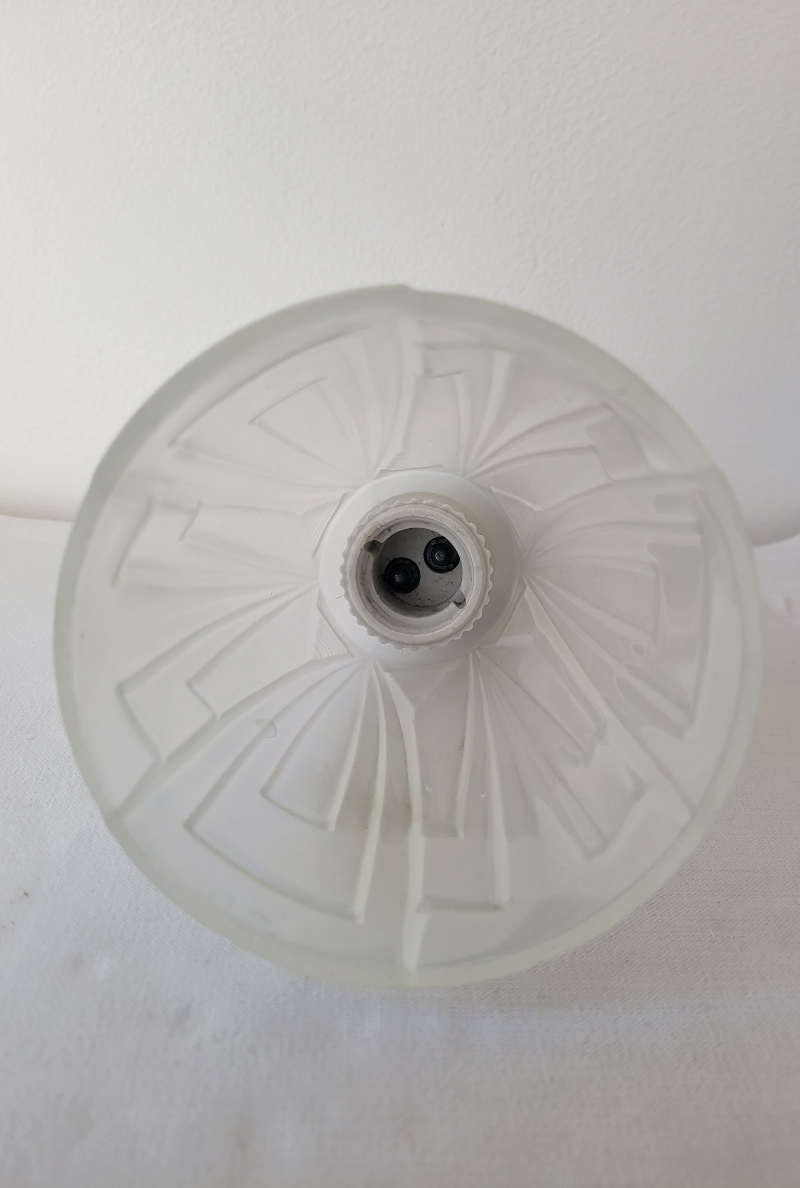 Art deco wall lamp in glass and porcelain