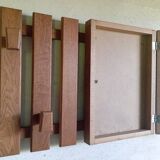 Wall-mounted wardrobe in solid oak