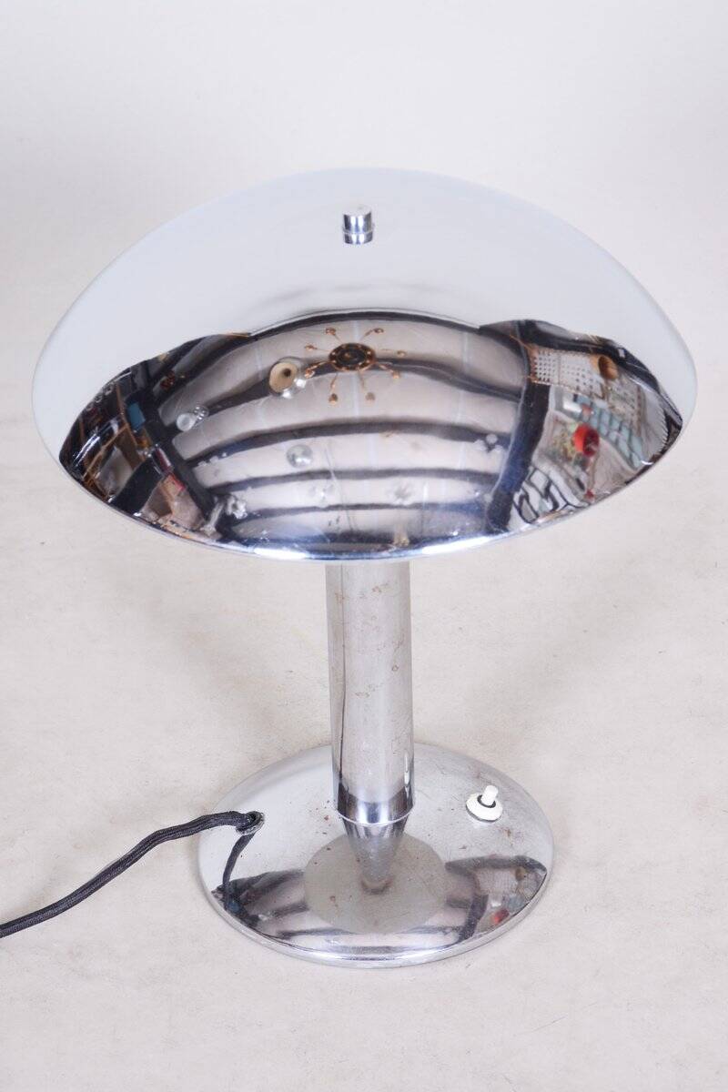 Art Deco Table Lamps in Chrome-Plated Steel, Czech, 1930s, Set of 2