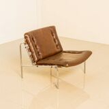 "SZ07" brown leather armchair by Martin Visser for Spectrum 60's