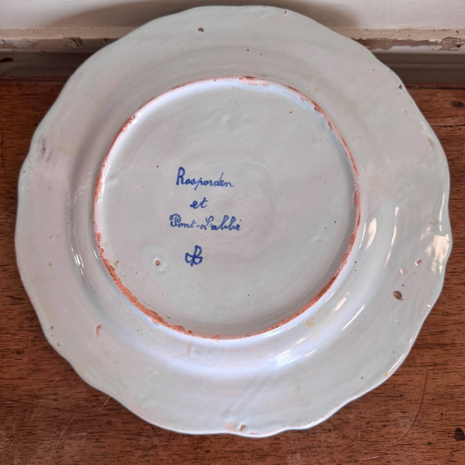 Porquier Scalloped Plate - Beautiful Rosporden and Pont-l'Abbé decor