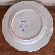 Porquier Scalloped Plate - Beautiful Rosporden and Pont-l'Abbé decor