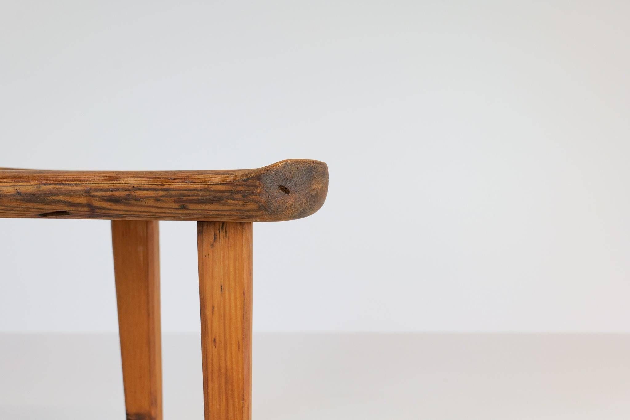 Tabouret suédois en pin, années 1960