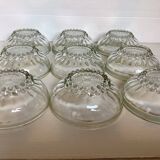 Nine antique frosted glass bowls