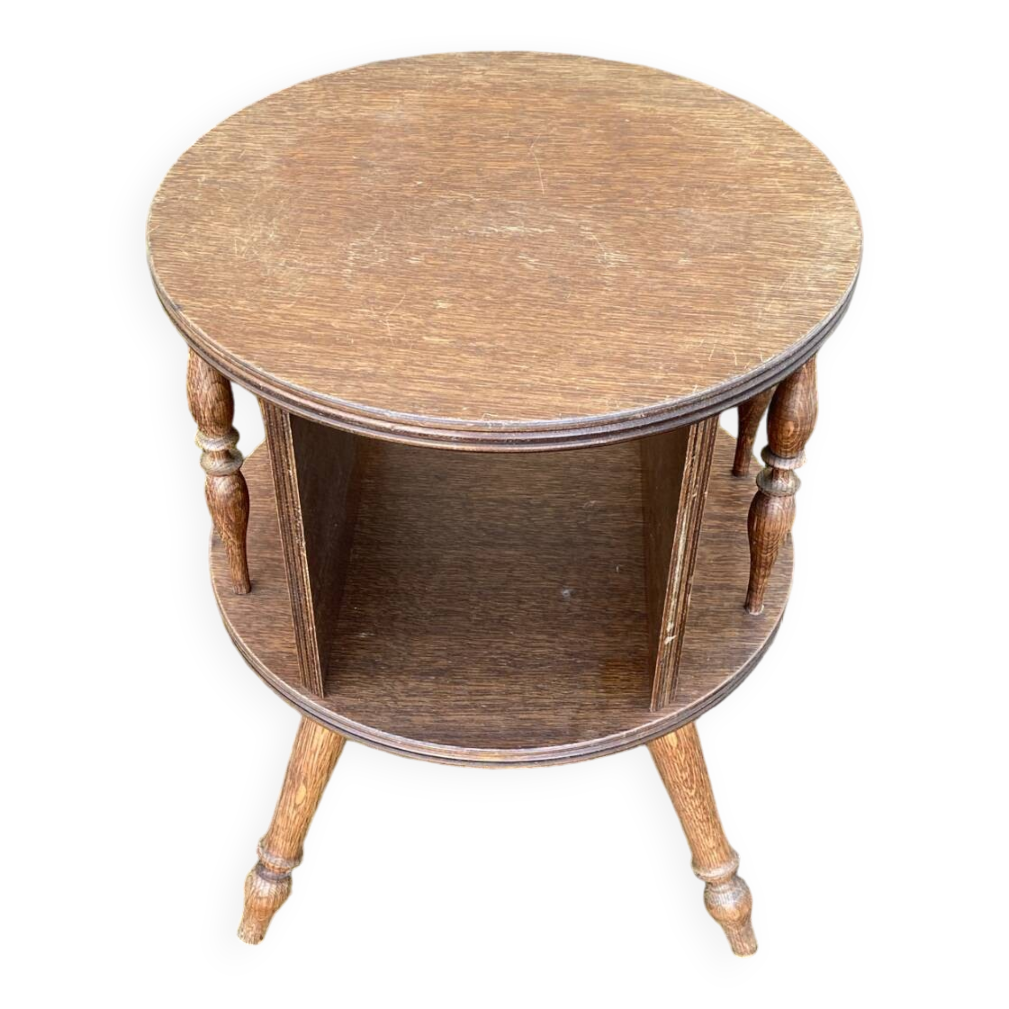 Gueridon side table turned wood