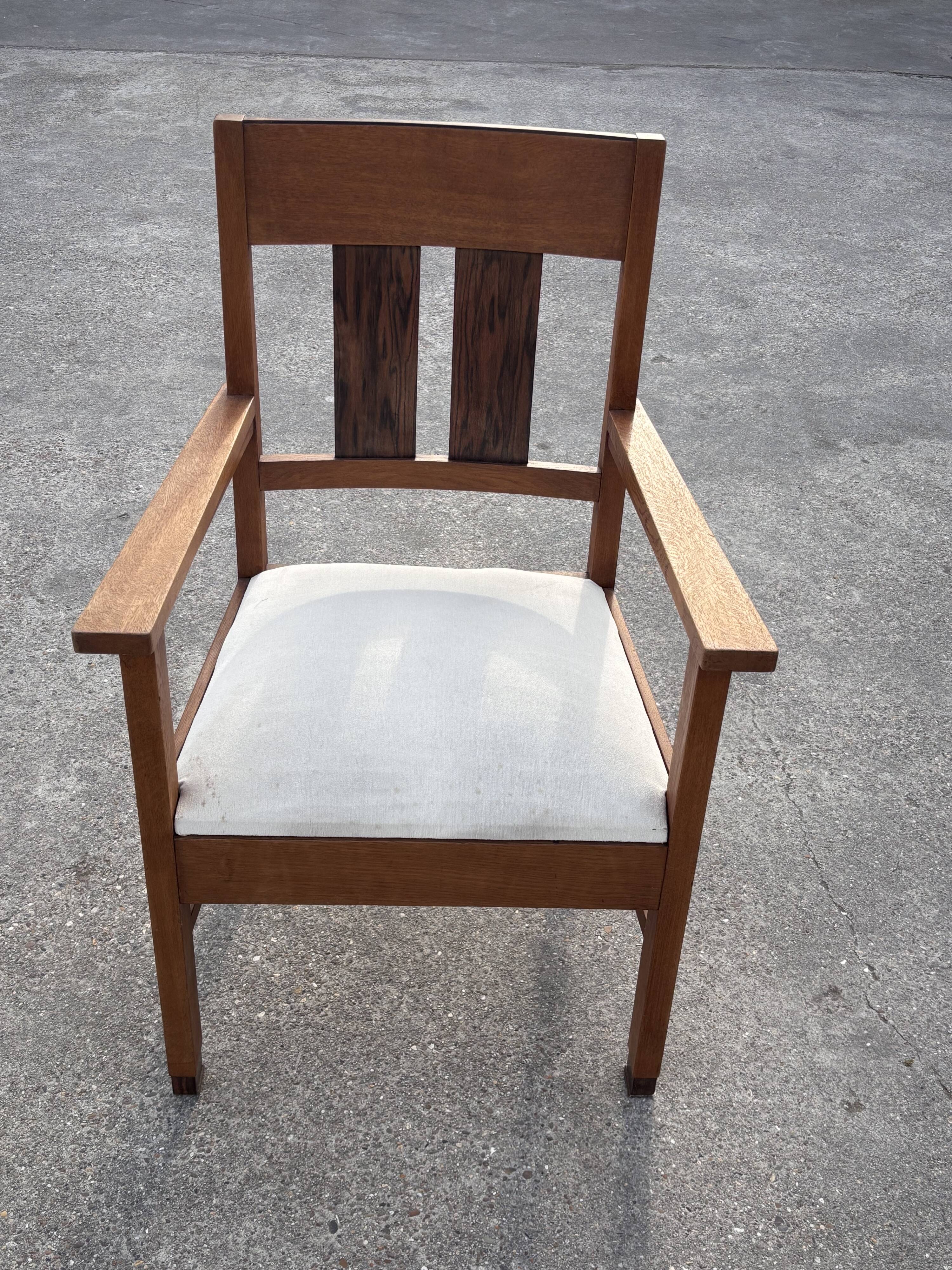 Set of four Art Deco chairs oak Amsterdam School Design 30's