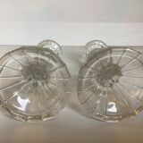Pair of molded glass candlesticks