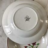Set of 6 mismatched hollow plates Salins, Digoin Sarreguemines model "Agreste" and Moulin des