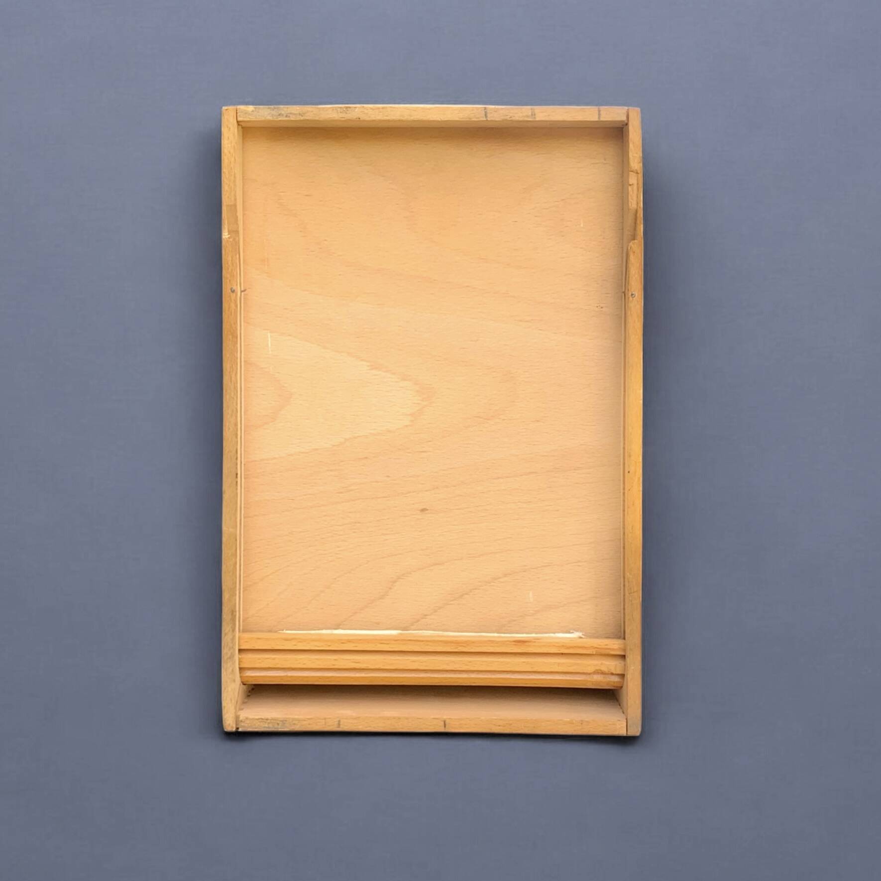 Old wooden filing box with shutter