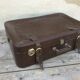 Old suitcase travel leather brown