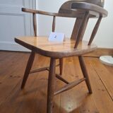 Pair of old pine armchairs