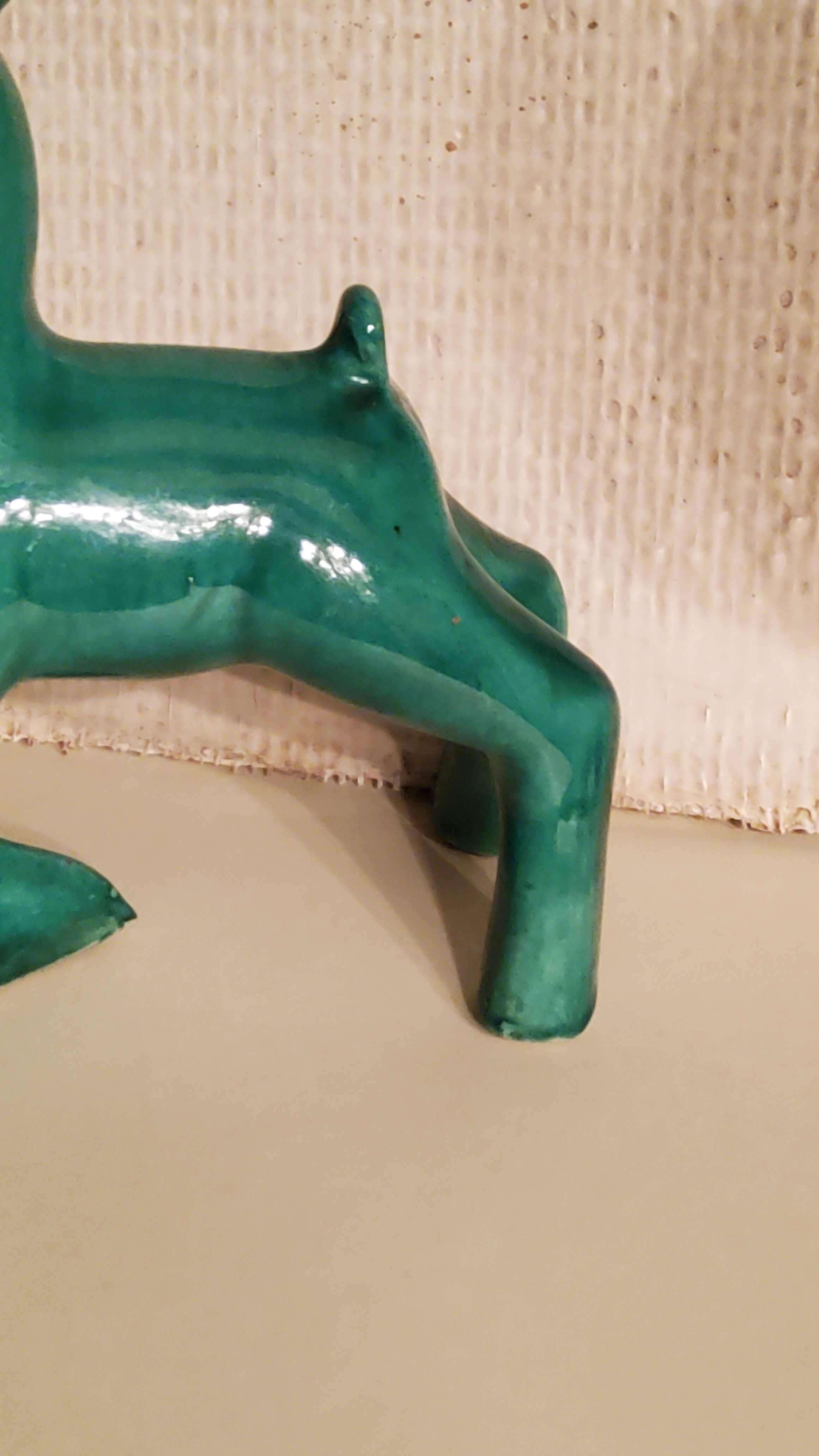 Pair of bookends from the 50s in green glazed ceramic
